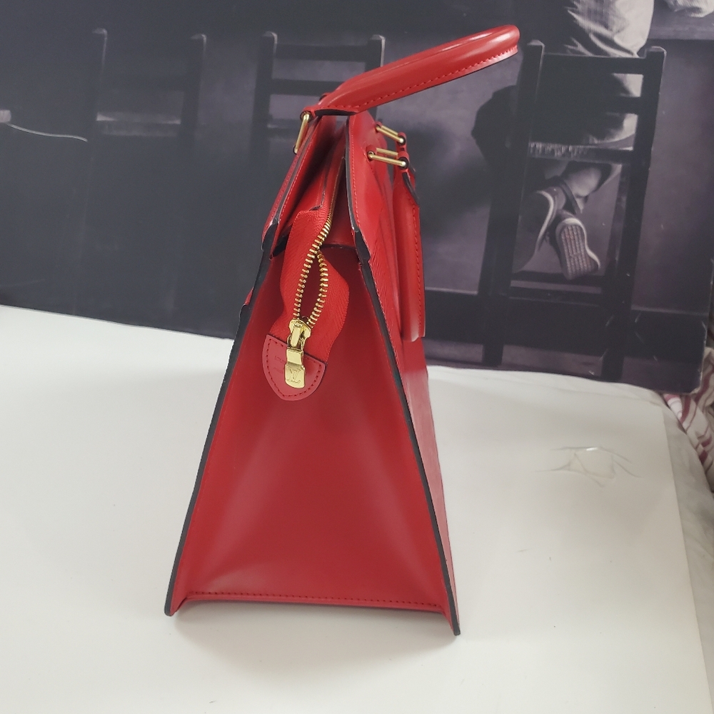 Louis Vuitton Red Epi Rivera Handbag - Picture 4 of 12